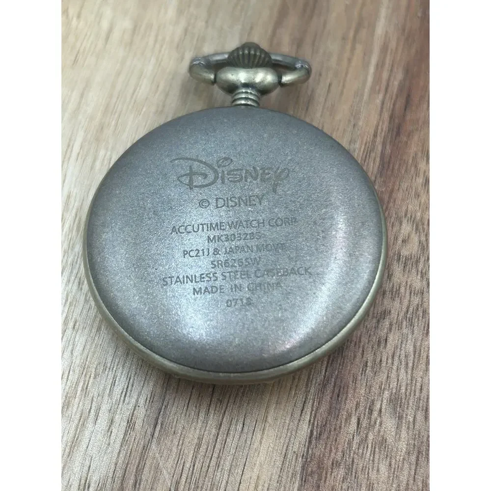 Disney Mickey Mouse 1928 Pocket Watch MK3052E Accutime Quartz Works Great!
